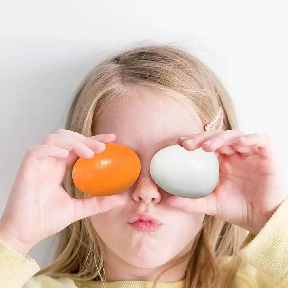 6PCS Wooden Egg Toy for Kids